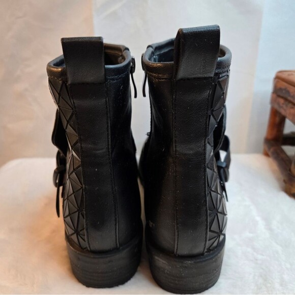 MTNG Tatum Boots Leather Textured Brand Logo Zip Closure Buckle Belt Size 37 - Picture 8 of 16